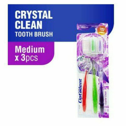 Ciptadent Tooth Brush Sikat Gigi Crystal Clean Medium Isi 3Pcs