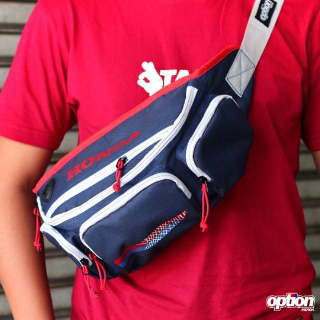Tas honda waistbag original waitsbag honda option merch - waistbag honda - tas slempang dan tas ping