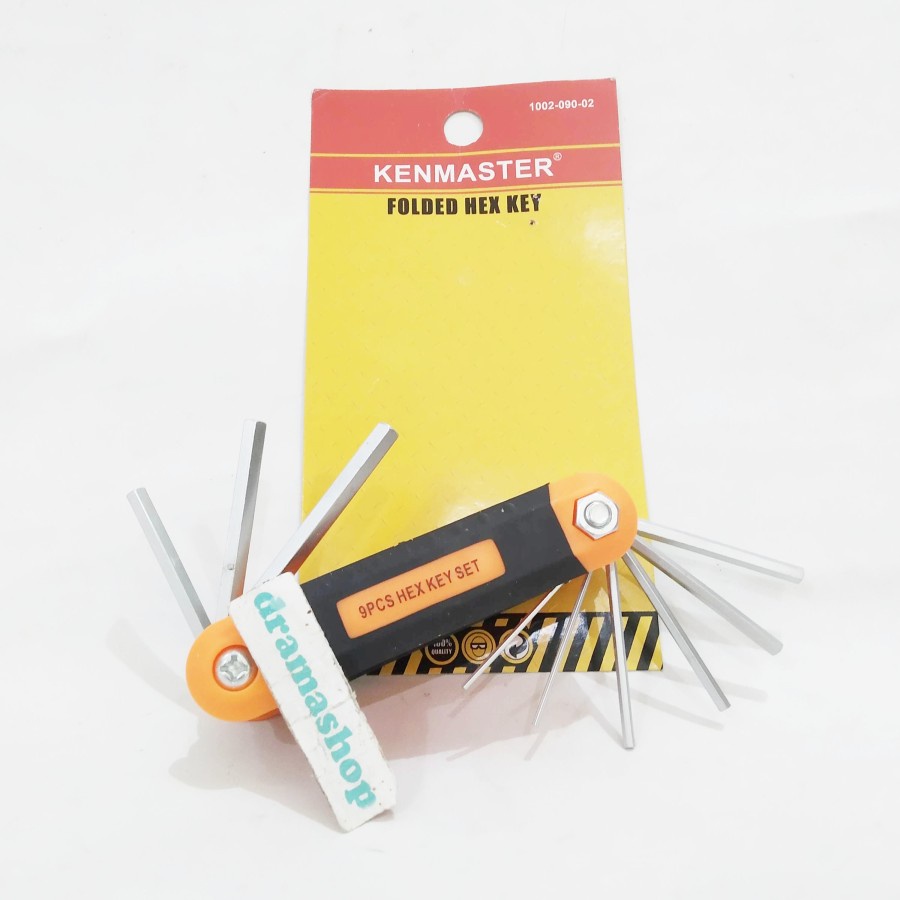 Kunci L set 9pcs Model Lipat Kenmaster, Hex Key