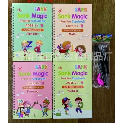 

BUKU ANAK BELAJAR MENULIS SANK MAGIC PRACTICE COPYBOOK 4 Books/Set Copybook Kid's English Learning Calligraphy Terbaru