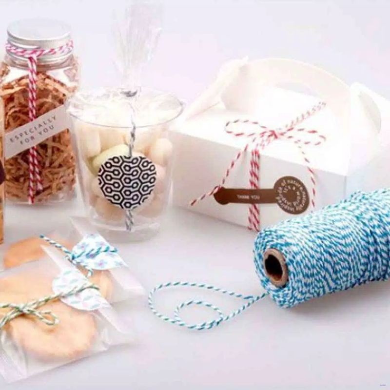 [10 Meter] Tali katun Aneka Warna Tali Hampers kado Bakers Twine Tali Hangtag Cotton Rope Hangtag