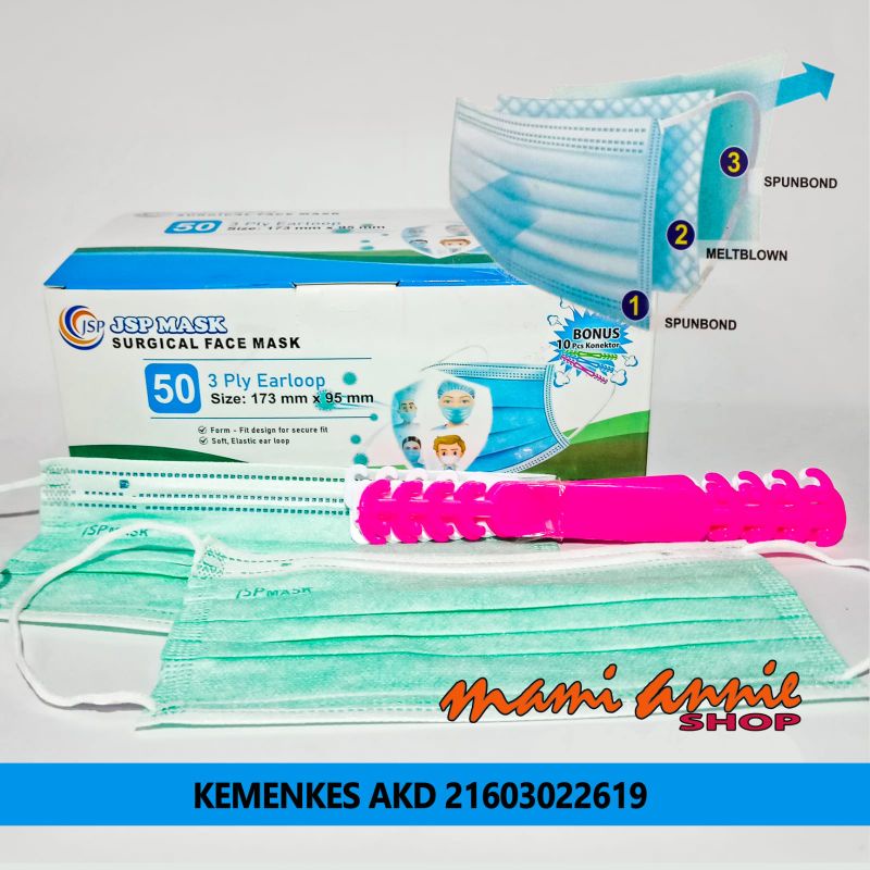 Masker Medis 3ply Earloop Jsp Izin Kemenkes Akd