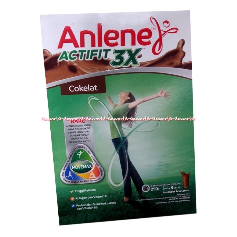 Anlene Actifit 250gr Coklat Vanila Susu Anline Susu Tinggi Kalsium Untuk Usia 19-50 tahun Anlene Aktifit