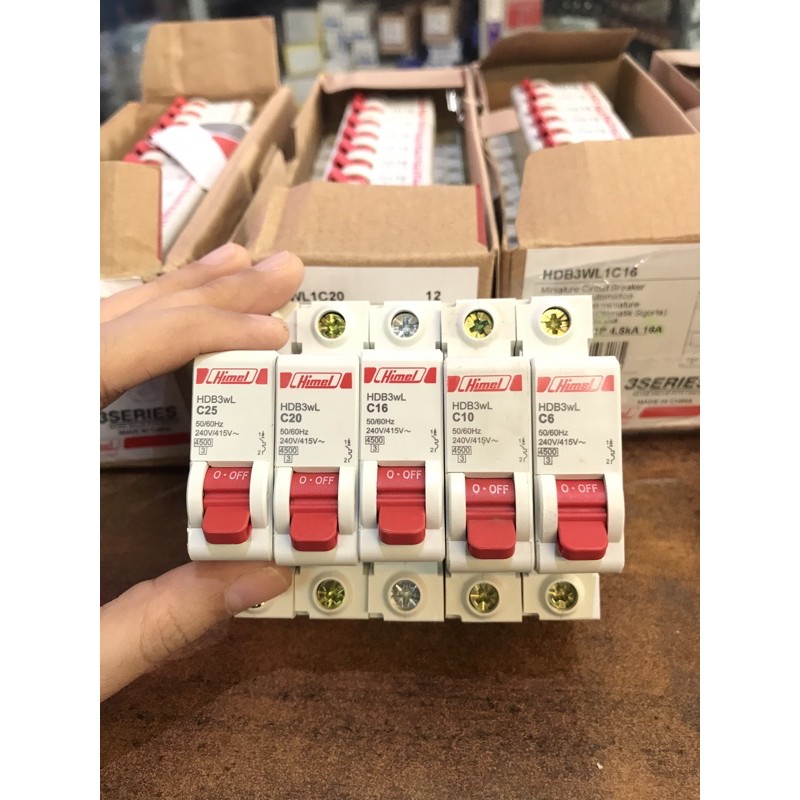 MCB 6A 10A 16A 20A 25A 1 Phase HIMEL STUT PEMUTUS ARUS LISTRIK 6 10 16 20 25 AMPERE SEKRING