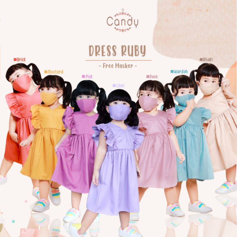 1-4t DRESS RUBY candy dress anak dress rubby candy