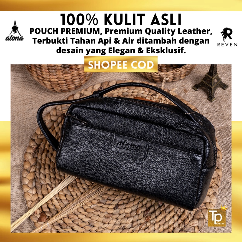 Tas Kulit Asli Wanita Alona Pouch Premium Multifungsi Original