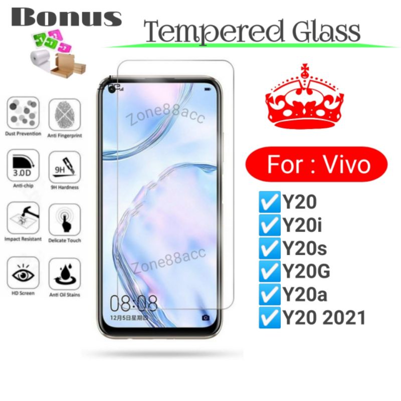 Antigores Tempered Glass Screen Guard protector Vivo Y20 Y20i Y20s Y20G Y20a Y20 2021 i s g a TG Bening Antiblue Spy Blue light Full Garskin Lensa Lens Pelindung Layar 9D