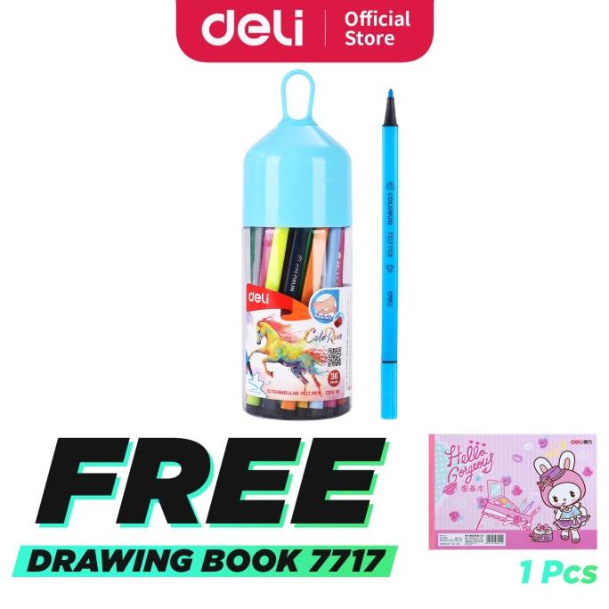 

Deli Ec10536 Felt Pen Washable 1.0Mm 36C / Spidol Mudah Di Hapus 36C
