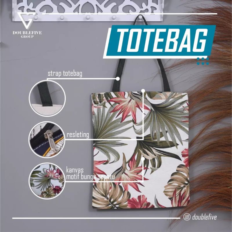 Tote Bag Motif Bahan Kanvas Tebal