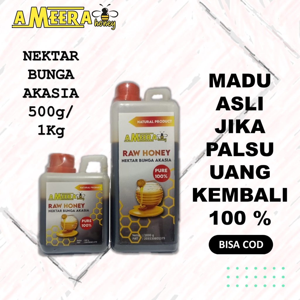 

Madu Asli Murni 100% Ameera Honey Raw Honey Nektar Bunga Akasia Pure Alami Natural Minuman Kesehatan