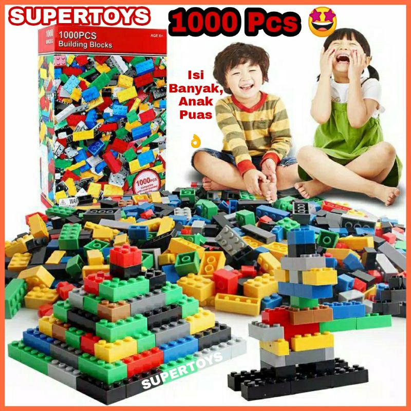 Mainan Lego Anak Laki Laki Perempuan Block Brick Isi Super Banyak Balok Susun Kado Anak Cewek Cowok