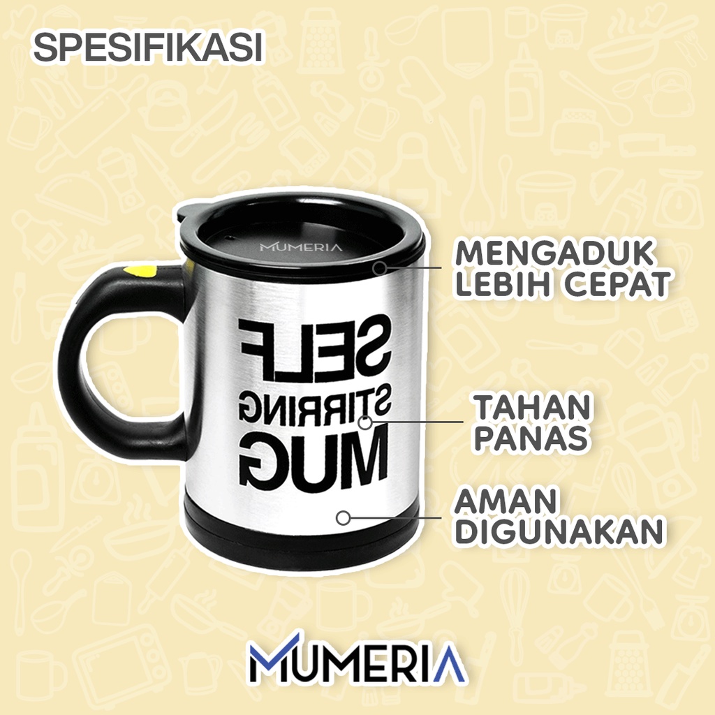 SELF STIRRING MUG Gelas Mixer Pengaduk Air Kopi Susu Jus Minuman Otomatis Praktis Food Grade Murah