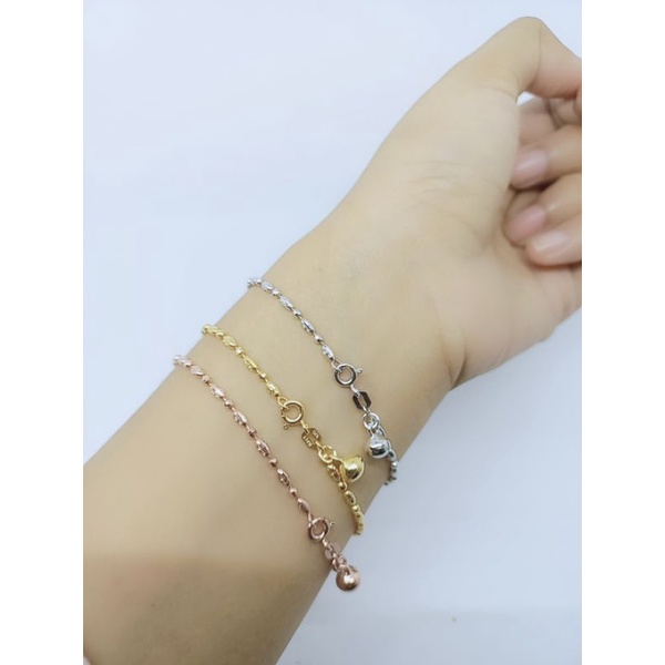 GELANG PERAK 925 ASLI LAPIS EMAS/GELANG BIJILUNA UKIR+1BEL/GELANG ASLI SILVER/GELANG FASHION WANITA