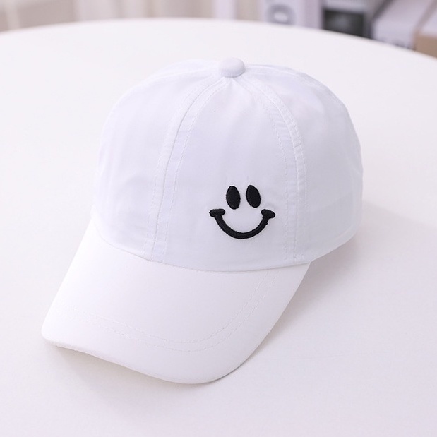 Topi Baseball Bordir Gaya Korea Pria Wanita Model Smile Senyum Distro