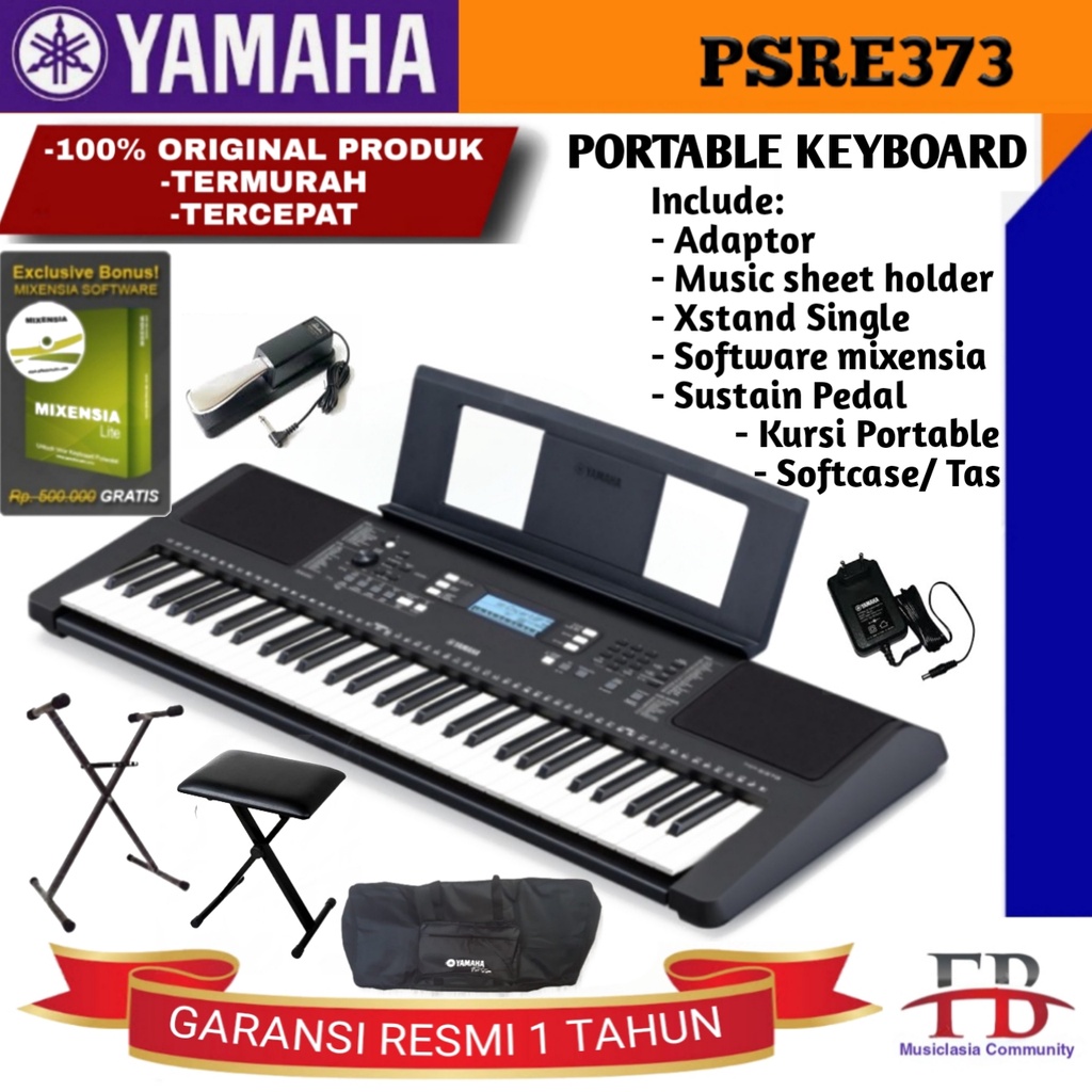 Keyboard Yamaha PSR E373 / Alat musik Keyboard E-373 / E 373 / PSRE373 / PSRE-373 / PSRE 373 Garansi