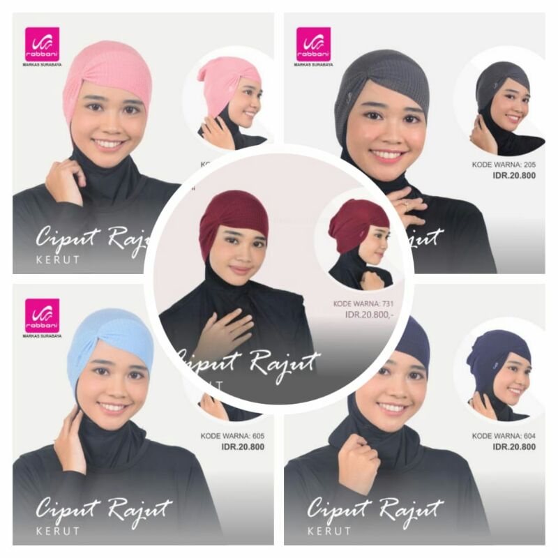 Ciput Rajut Kerut Rabbani Ori