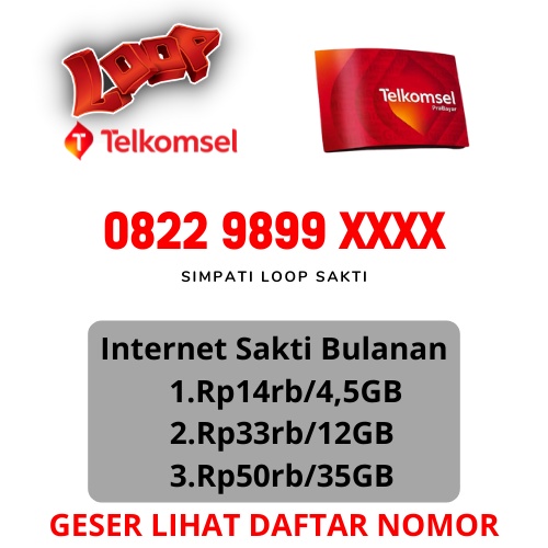 Nomor Cantik Telkomsel - Nomor Cantik Simpati - Nomer Cantik Telkomsel - Nomer Cantik Simpati loop 4G LTE Hoki 99 98 89 Internet Sakti Combo