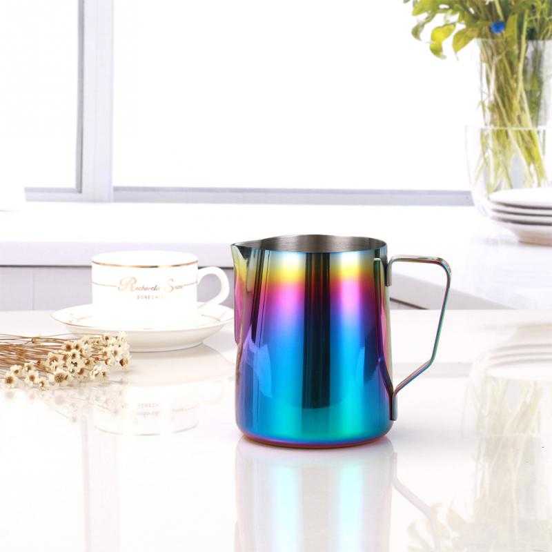 TD-DA One Two Cups Gelas Milk Jug Kopi Espresso Latte Art Rainbow Stainless