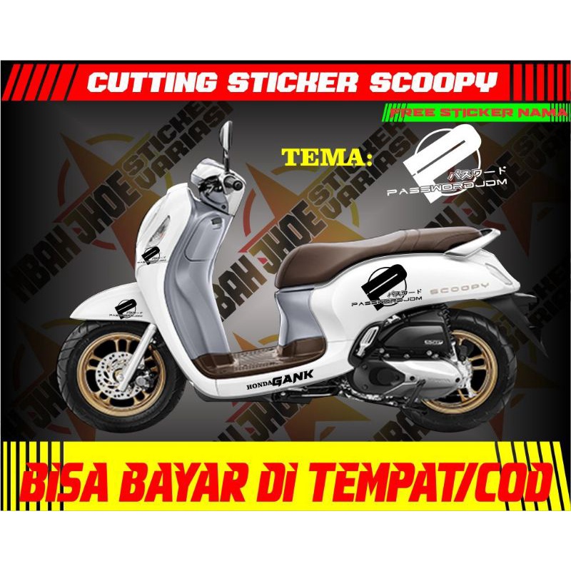 sticker scoopy,cutting scoopy,sticker scoopy custom(bayarditempat/cod)