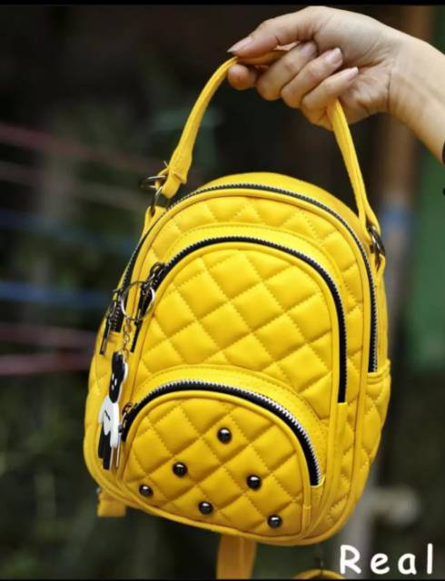 M_s 007 Tas Slempang Multi Fungsi Bordir kulit Kotak/Ransel Mini/Tas Slempang