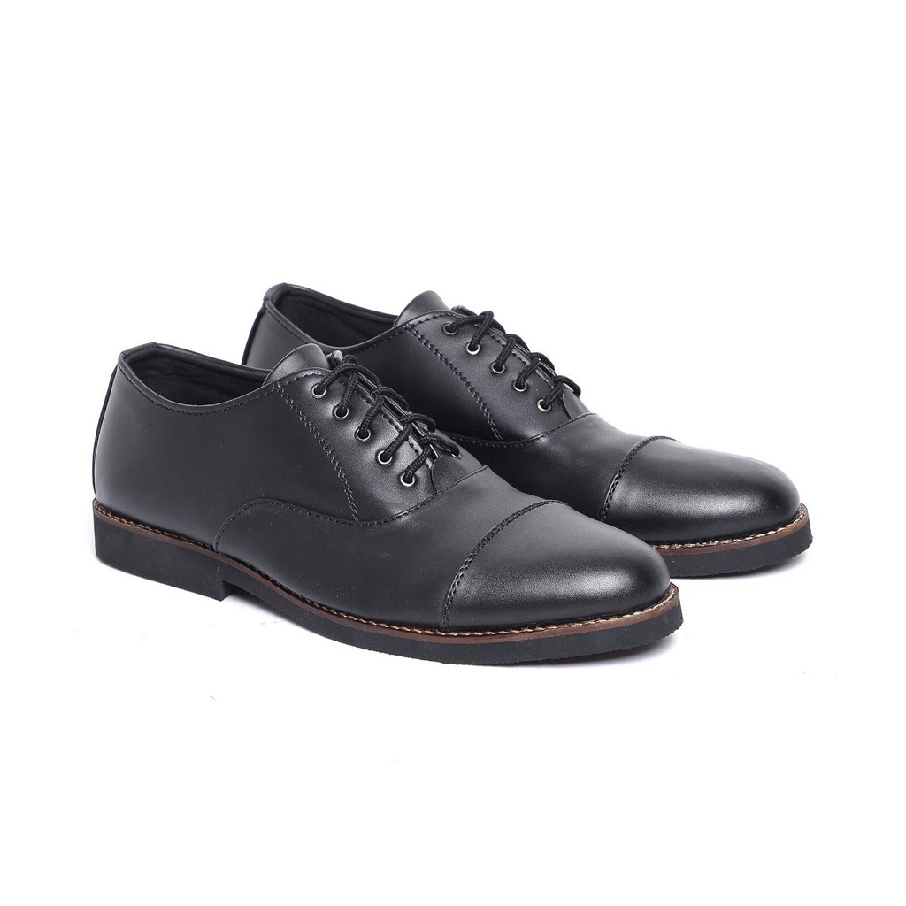 OXFORD BLACK - Sepatu Pantofel Pria Pantofel Hitam Pria Sepatu Pantopel Fantofel Kasual Formal Kerja