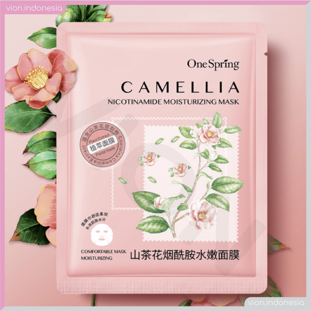 ONE SPRING Moisturizing Camellia Centella Resurrection Pomegranate Mask Masker Wajah Original OS002