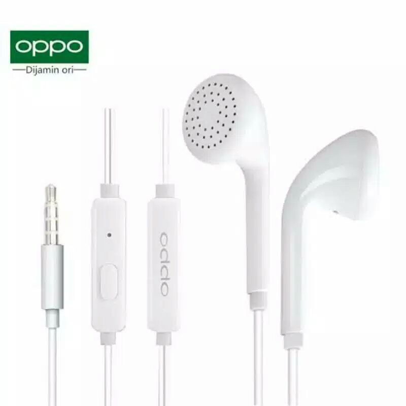 Headset Oppo Original Asli sesuai bawaan HP Suara Ngebass Jernih Kalau Dengar Musik dan Nelpon Mic H