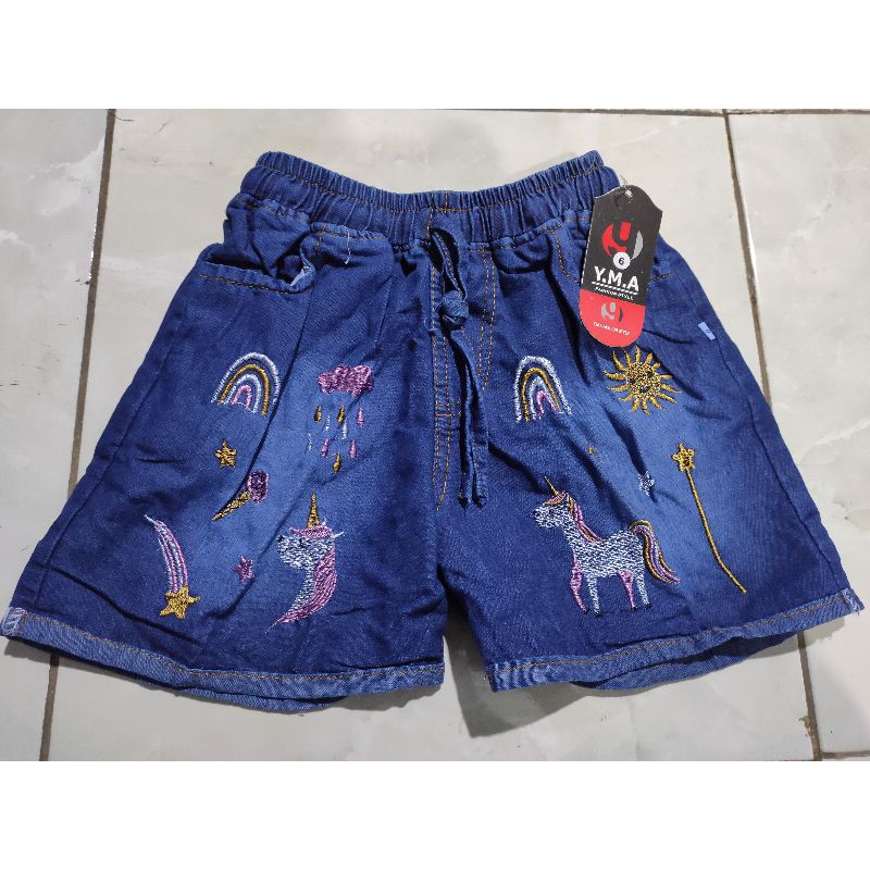 YMA // HOTPANTS JEANS ANAK BT21 usia 3-12 thn