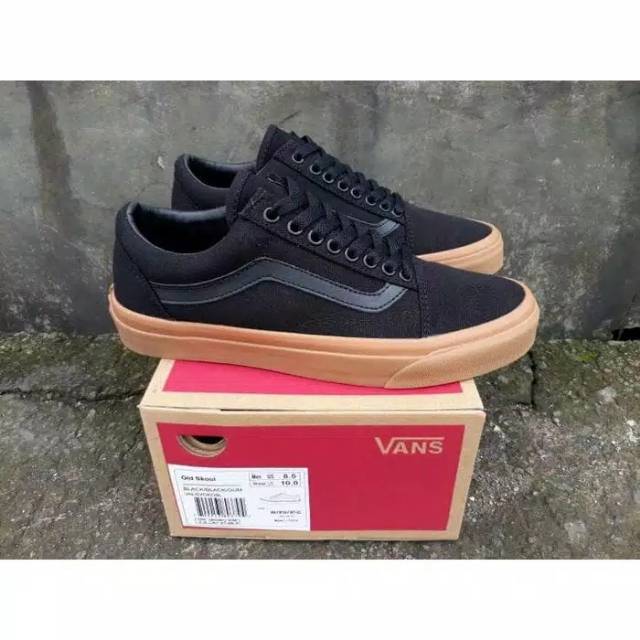  SEPATU  VANS  OLDSKOOL HITAM GUM COKLAT  PREMIUM BNIB ICC IFC 