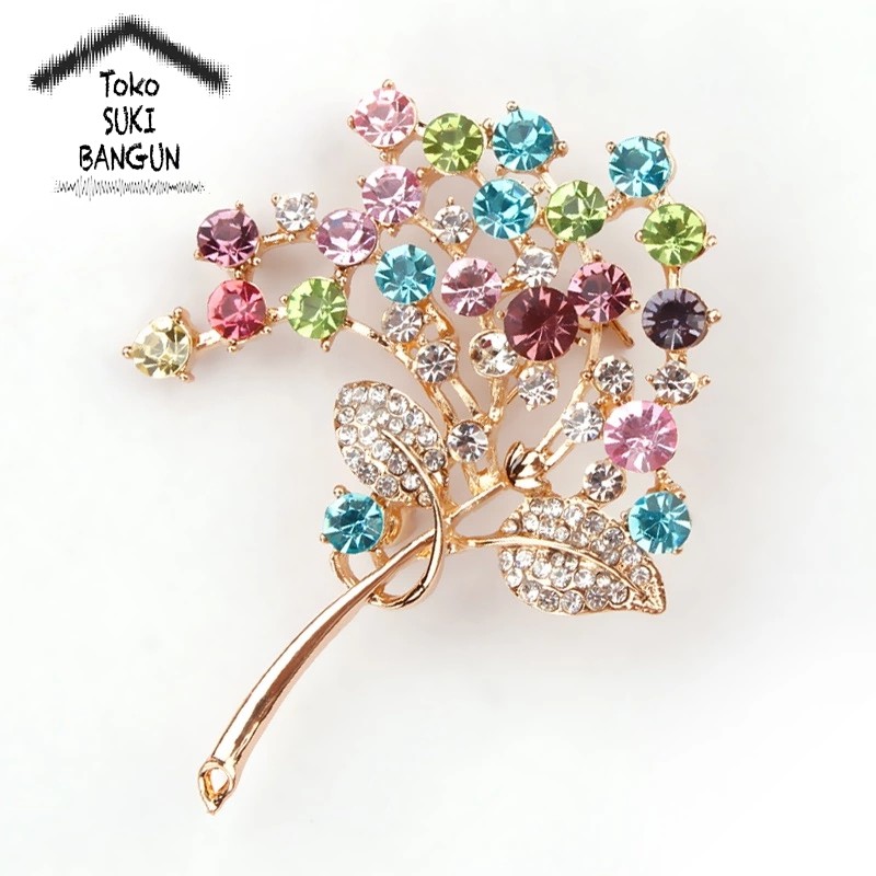 BR-005 Bros Pin Bunga Wanita Jilbab Hijab Flower Brooch Women