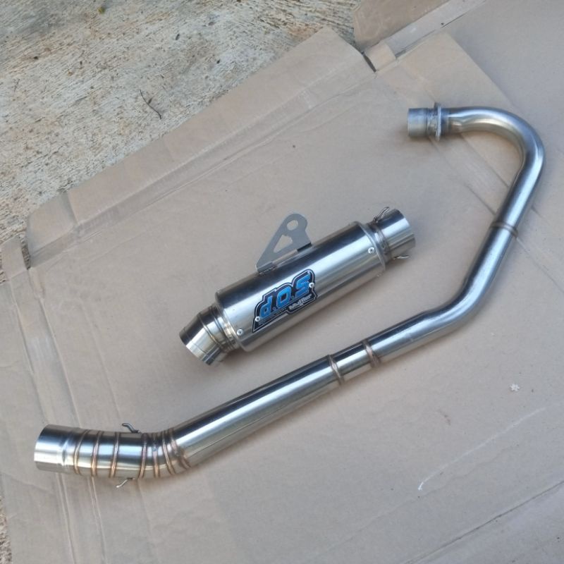 knalpot racing dos 20 cm inlet 50 mm leher paten satria fu mx new old vixion nva nvl cb gl mp tiger 