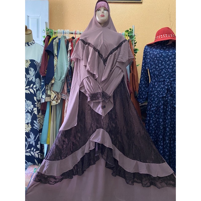 Gamis syar'i Brukat 3V MOSLEM