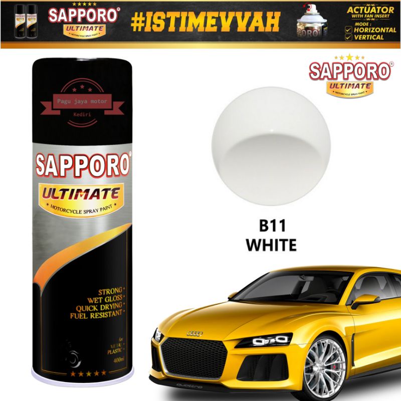 sapporo ultimate white putih gloss B11 400ml cat semprot spray paint