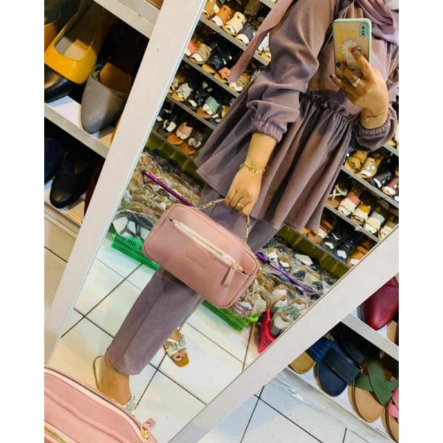 tas slempang jinjing kulit  asli wanita garut ori