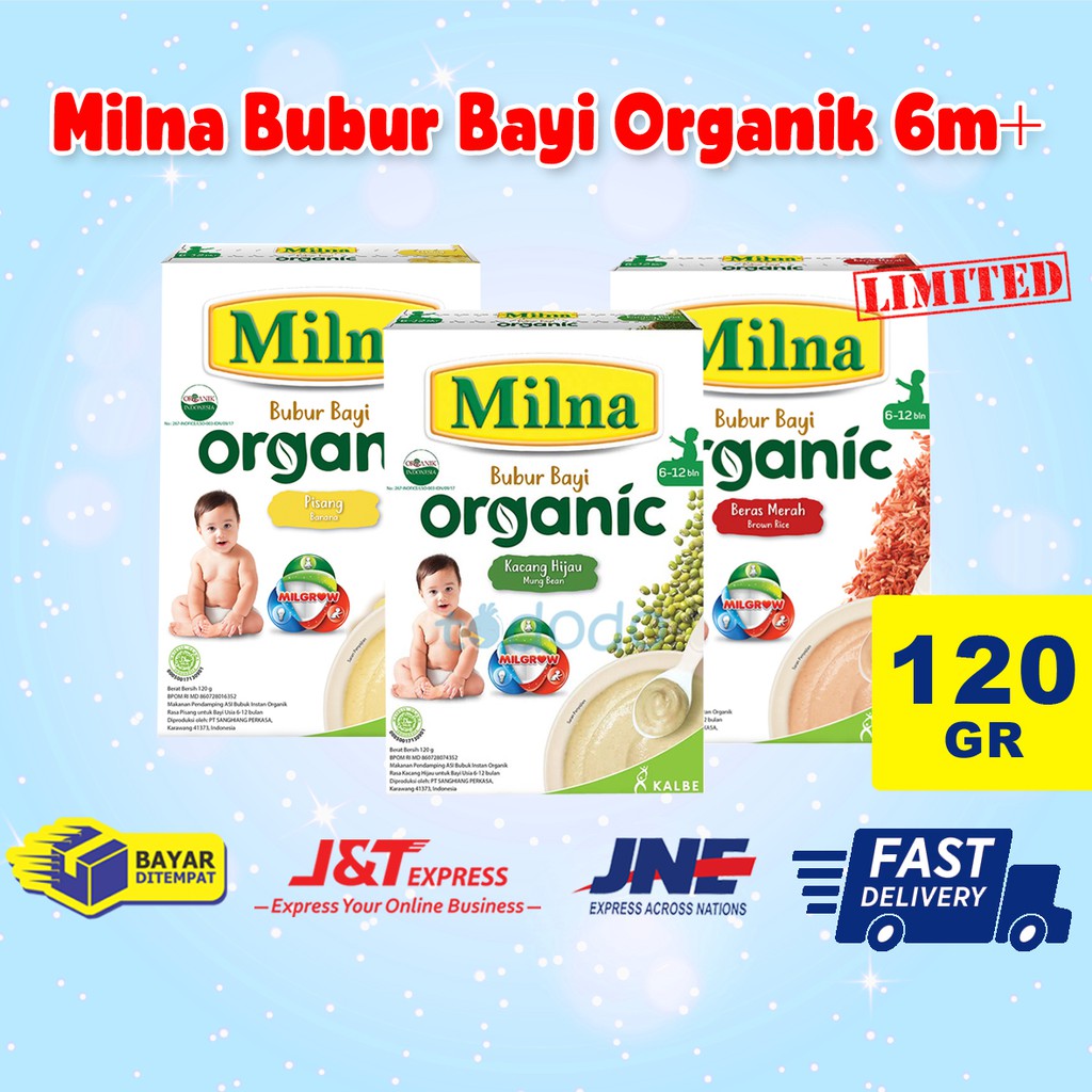 Milna Bubur Bayi Organik 6m+ Box 120gr