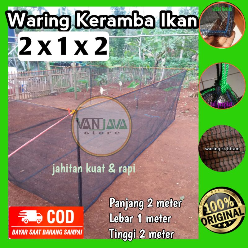 Karamba Jaring Ikan Nila Tambak Gurame 2x1x2 Kotak Keramba Waring Ikan