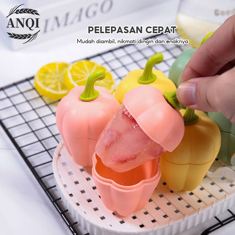 ANQI 1888 Cetakan Es Krim / Es Loli / Agar-agar + Stick Es Krim Stik Kotak