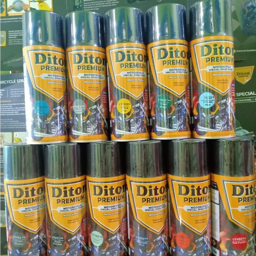 DITON Premium Pilok Pilox Cat Semprot VESPA COLORS (Pastel, Purple, Blue, Yellow, Pink, Orange, Ivory, Green, Red, Black, Grey, dll) 400cc