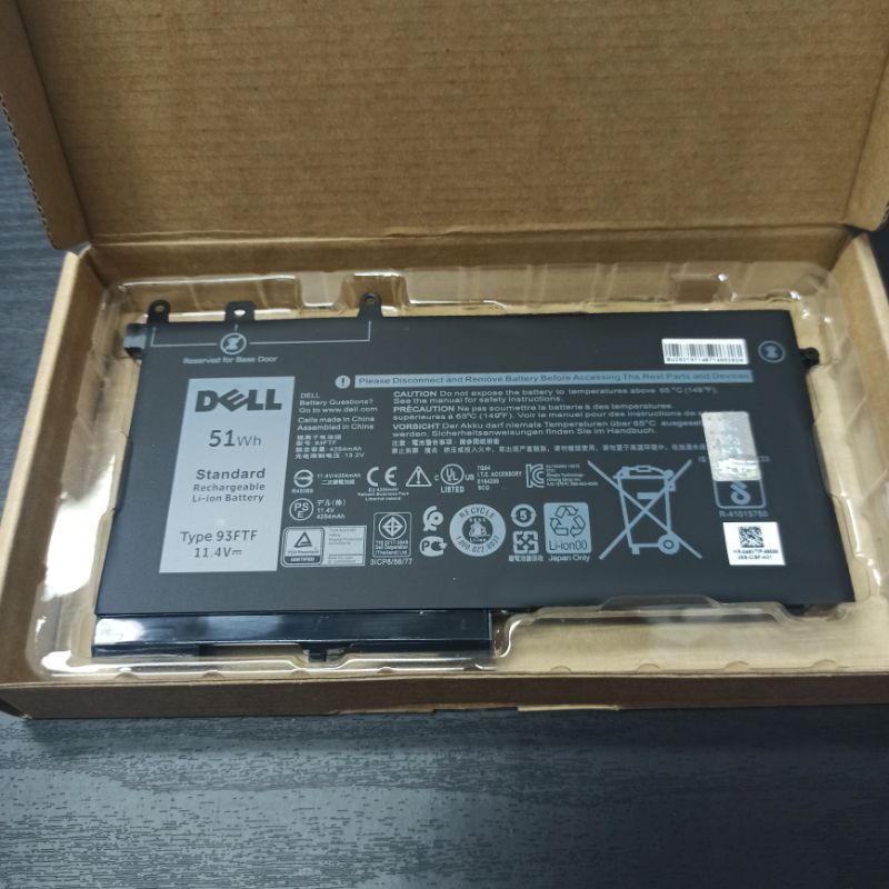 Original Baterai Laptop Dell 93FTF 51WH 11.4V