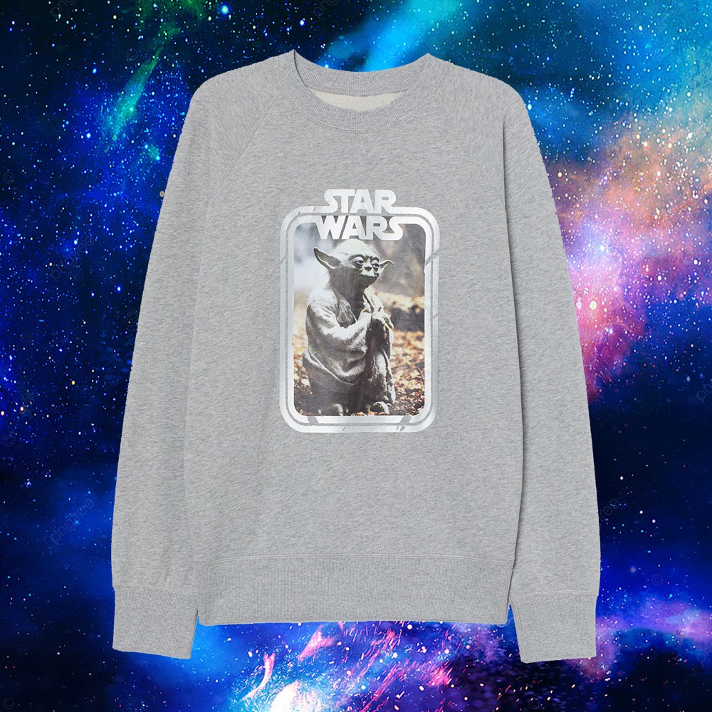 Crewneck Sweater Pria Wanita H&amp;M HnM Star Wars Grey / Abu Full Tag