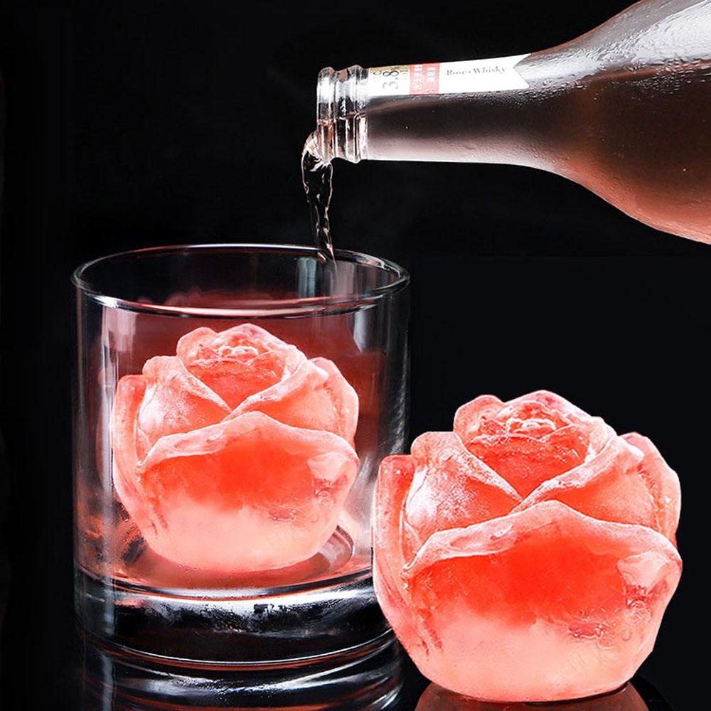 Nickolas1 Cetakan Es Batu Bentuk Mawar Besar Freezer Whiskey Cocktail Mould
