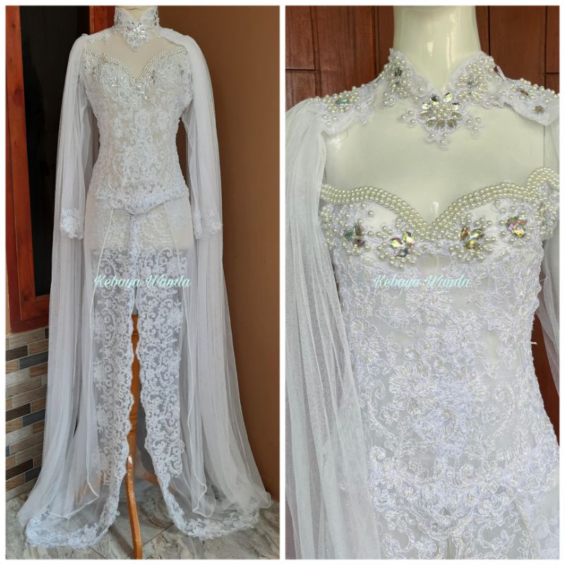 (Ready) Kebaya Akad Full Payet / Kebaya Pengantin /Kebaya Akad Pengantin / Kebaya