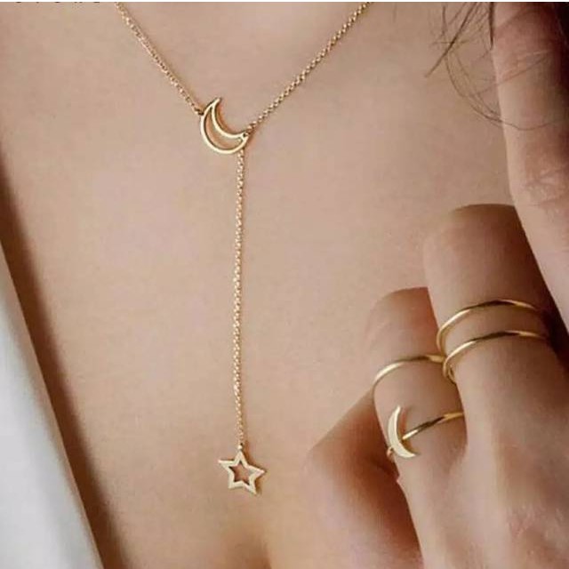Kalung Lapis Emas Bulan Bintang Elegan K65