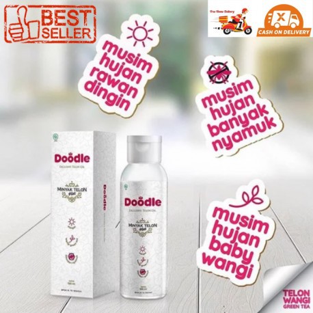 Minyak Telon Doodle Exclusive Oil Wangi Green Tea 60ml 100ml Anti Nyamuk Kembung Minyak Pijat Bayi