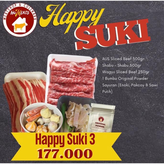 

Happy Suki 3 Paket Hemat Daging Sapi Slice Beef Shabu Shabu & Sayuran Mr.Store83