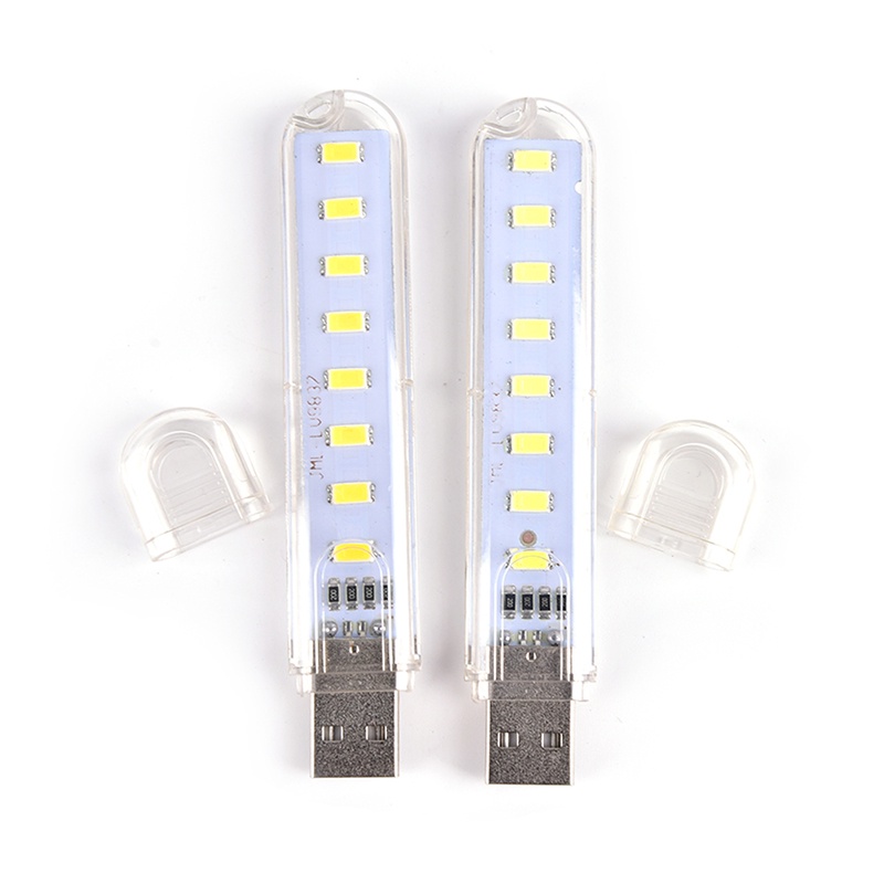 &lt; E2id &amp; &gt; Lampu Malam 8-LED Mini Portable Tenaga USB Untuk Laptop