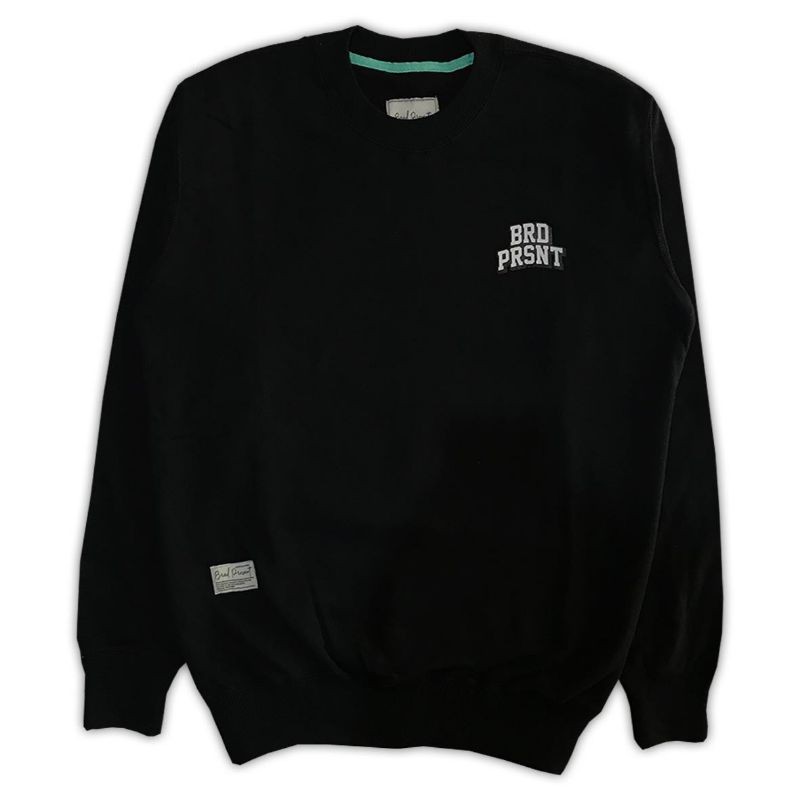 BRAD PRESENT ORIGINAL Sweater Crewneck Sweatshirt cowok black motif neil amstrong seri NABRD 02