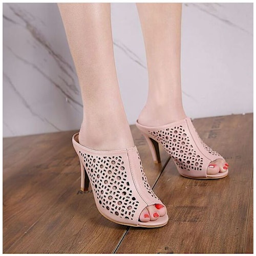 Sepatu Sandal Sendal Slop High Heels Wedges Hak Tinggi Slide Kasual Wanita Cewek Cantik Kerja SL19