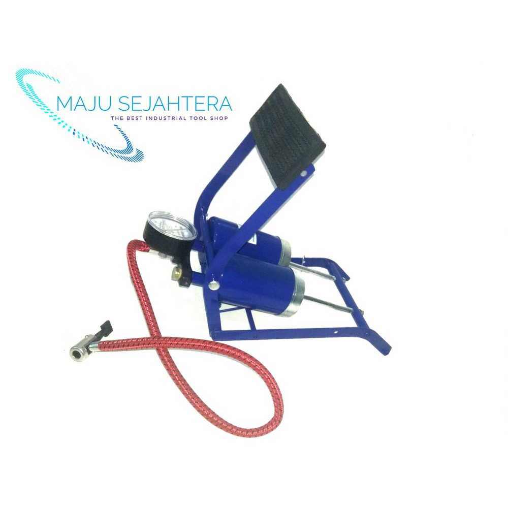 Pompa sepeda motor 2 tabung injak pompa injak 2 tabung serbaguna GS