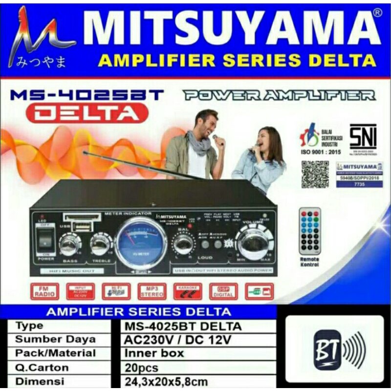 Cod Power Amplifier Mitsuyama MS-2025BT DELTA//Amplie Bluetooth Karaoke Original